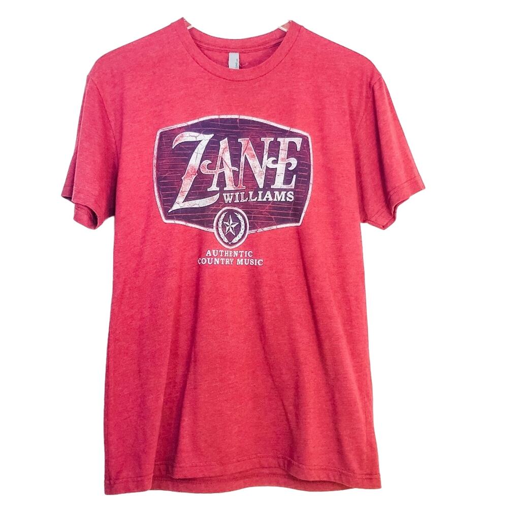 Zane Williams‎ Authentic Country Music Band Red Distressed T-Shirt Mens Size M